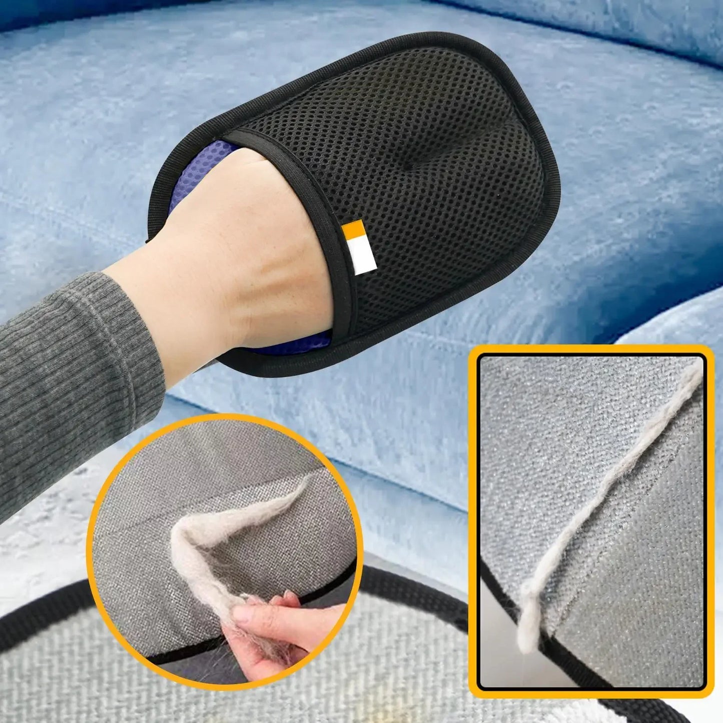 Pet Hair Removal Grooming Glove — Cat & Dog Deshedding Glove for Furniture & Carpet